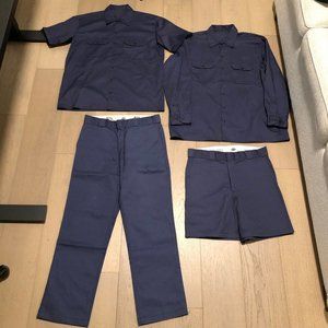 Dickies Workwear Bundle 874 Dickies Pants & Shorts & L/S & S/S Work Shirt (Navy)